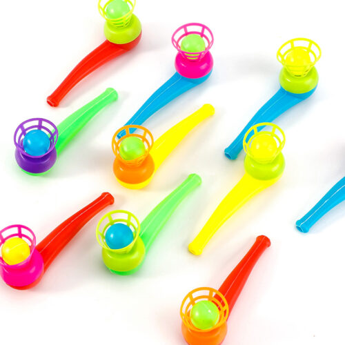 Montessori Kid Children Blow Toys Gift Plastic Pipe Balls Toy Children’s Suspended Creative Toys for Children Random Color